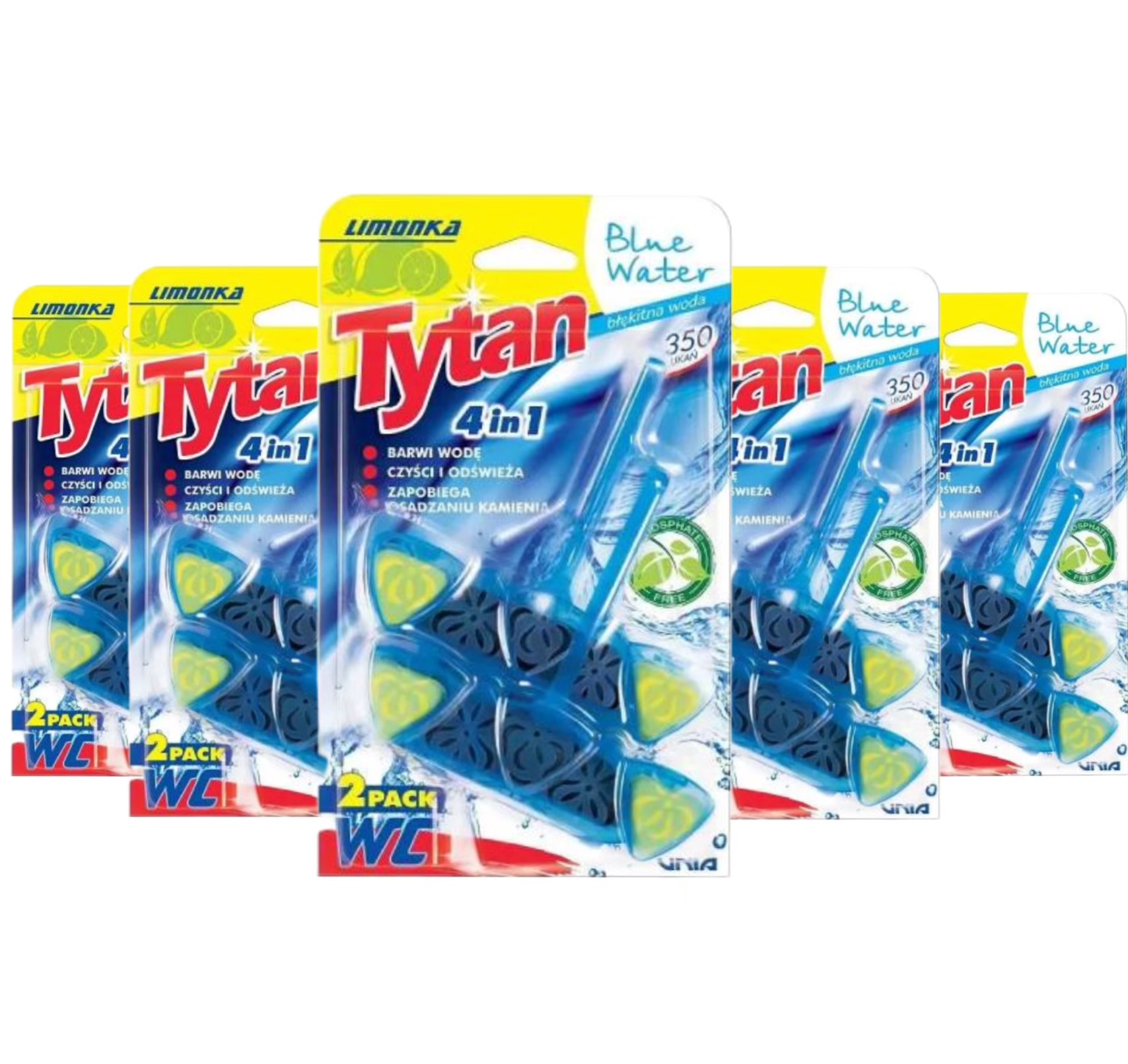 TYTAN Zawieszka do WC BARWIĄCA WODĘ Limonka 10x40g