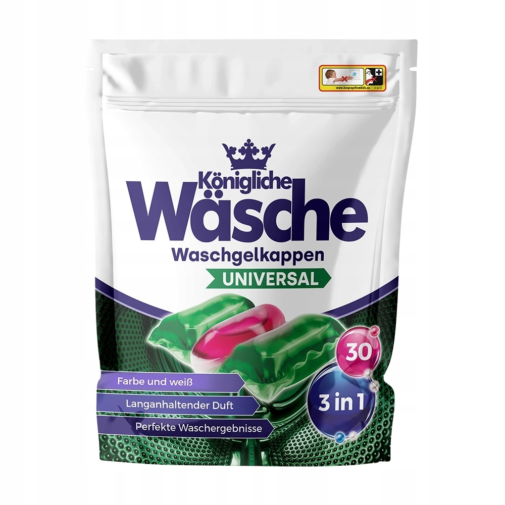 Königliche Wäsche Kapsułki do prania 3w1 Universal 30szt DE