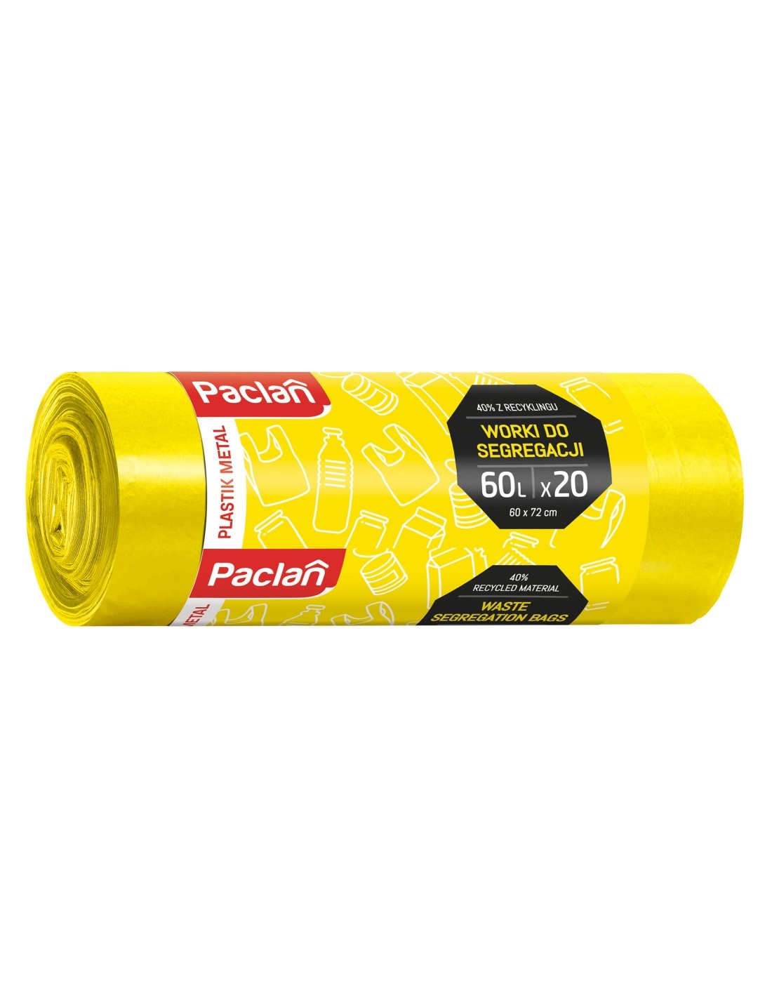 Paclan worek do segr plastik 60l 20 szt żółty