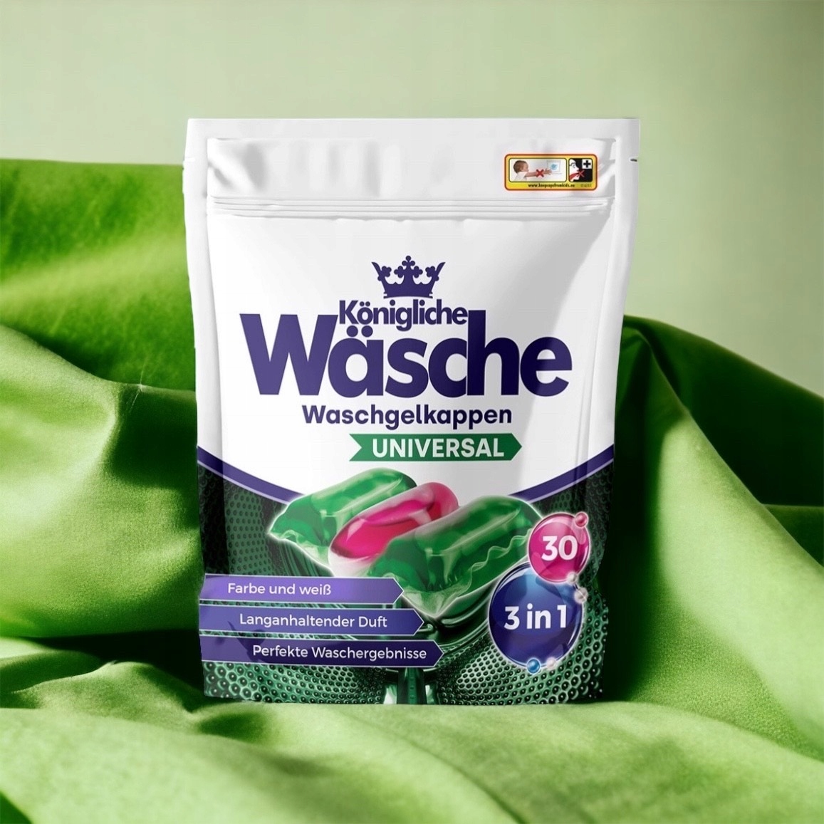 Königliche Wäsche Kapsułki do prania 3w1 Universal 30szt DE - obrazek 2