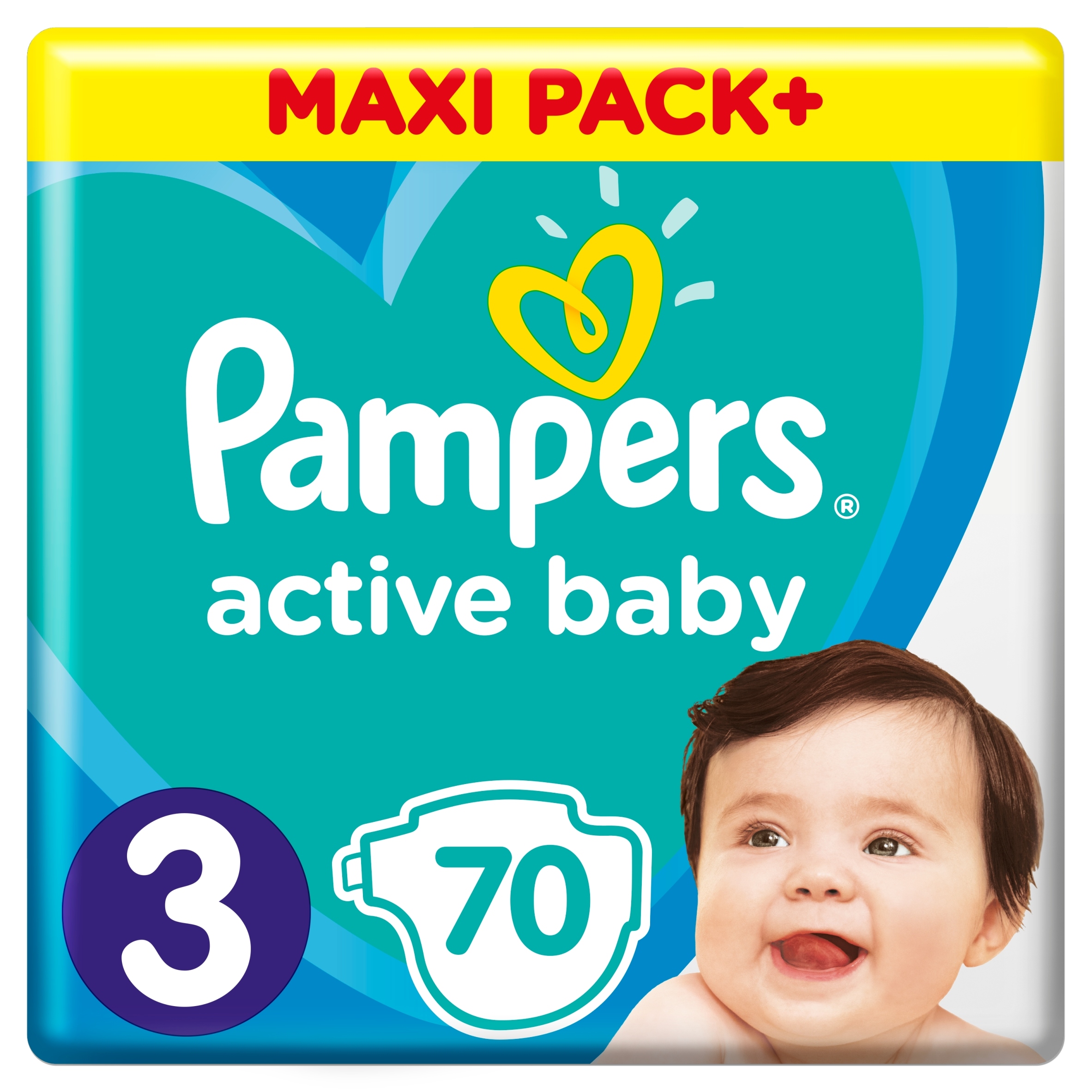PAMPERS Active Baby Pieluszki Rozmiar 3 70szt 6-10kg - obrazek 2