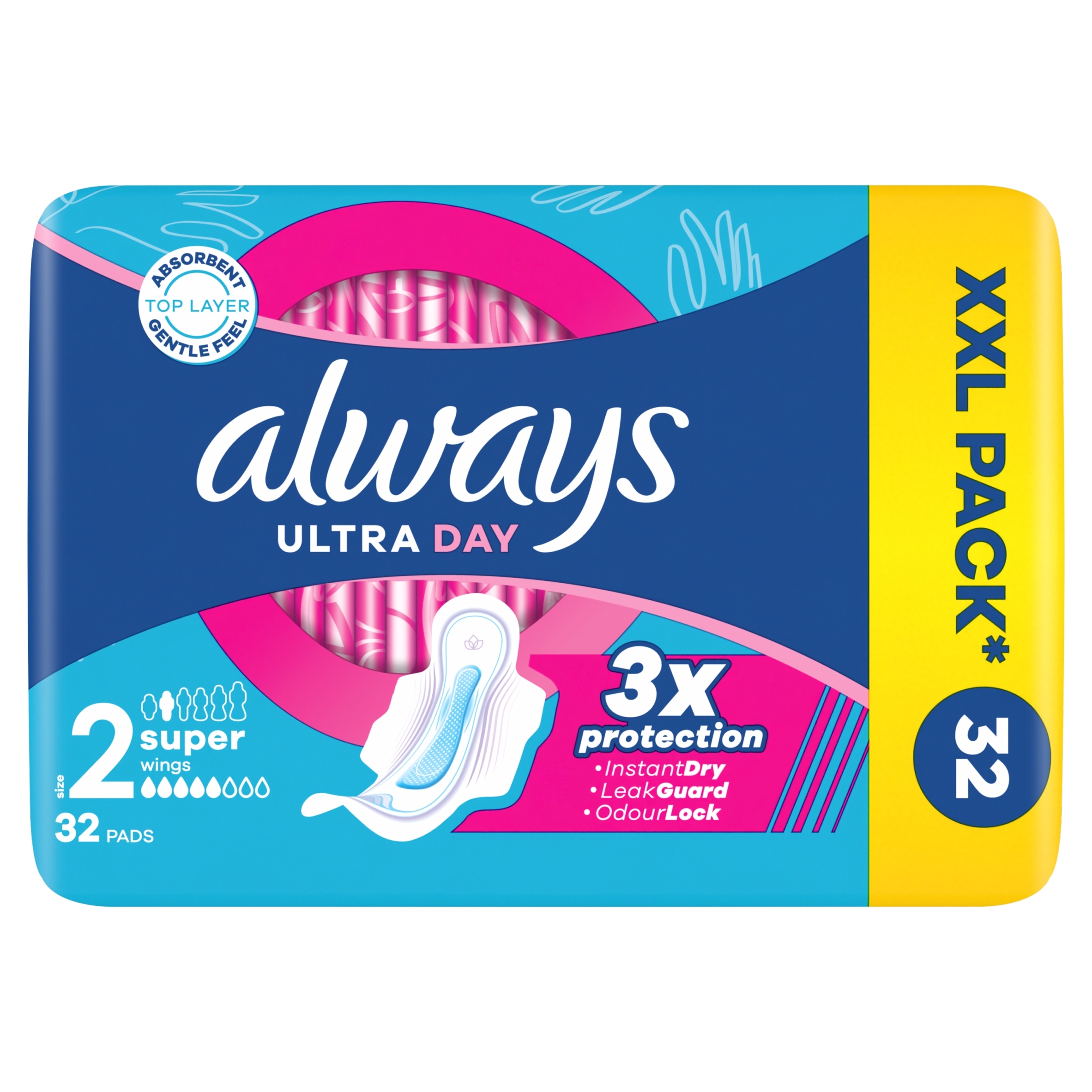 Always Ultra Day Super Plus Rozmiar 2 Podpaski ze skrzydełkami 32szt - obrazek 3