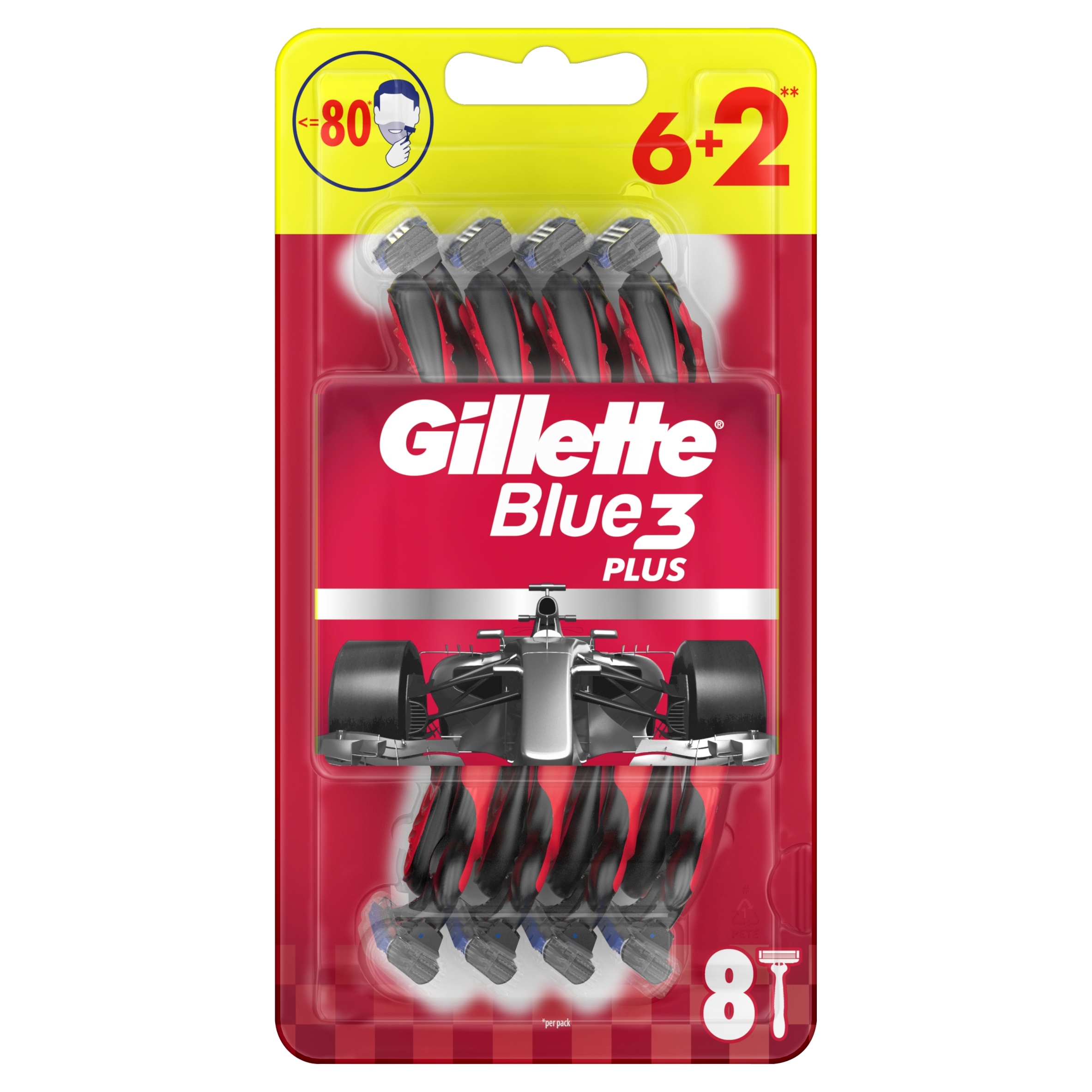 Gillette Blue 3 Red Maszynki do golenia 8szt - obrazek 4