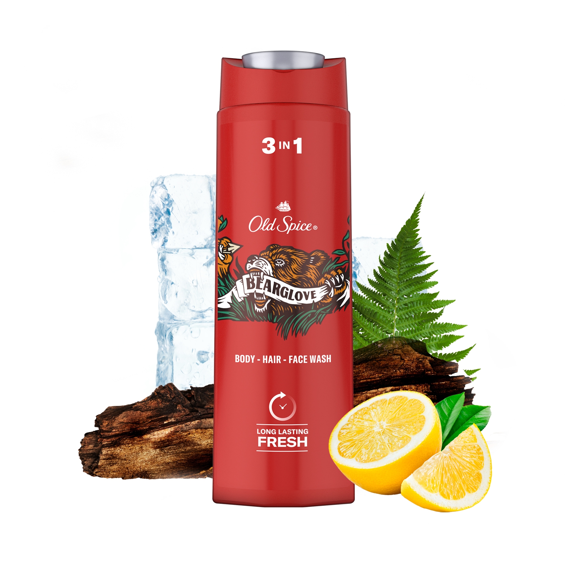 Old Spice Żel pod prysznic pompka 3w1 Bearglove 400ml - obrazek 5