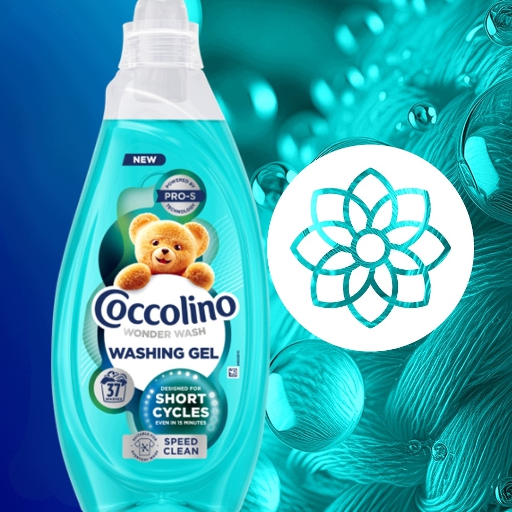 COCCOLINO Wonder Wash Żel do prania Krótki cykl 37 prań 1480ml - obrazek 4