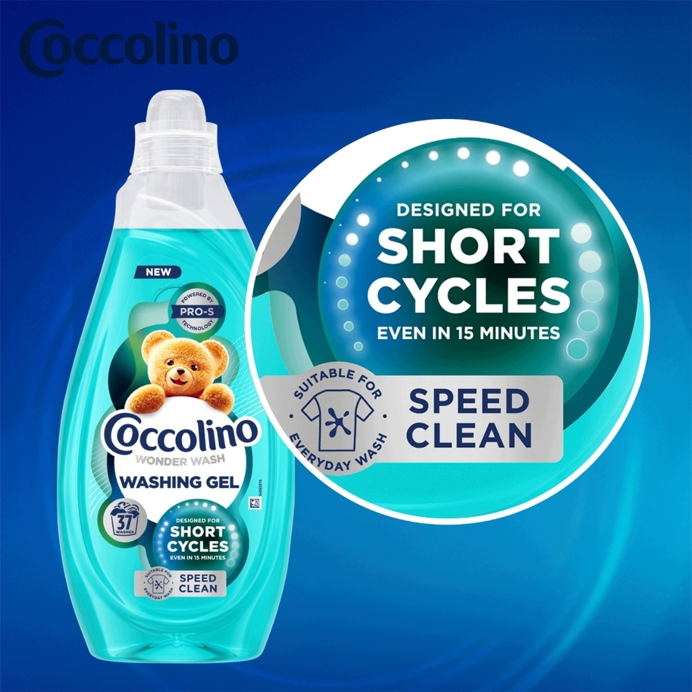 COCCOLINO Wonder Wash Żel do prania Krótki cykl 37 prań 1480ml - obrazek 6