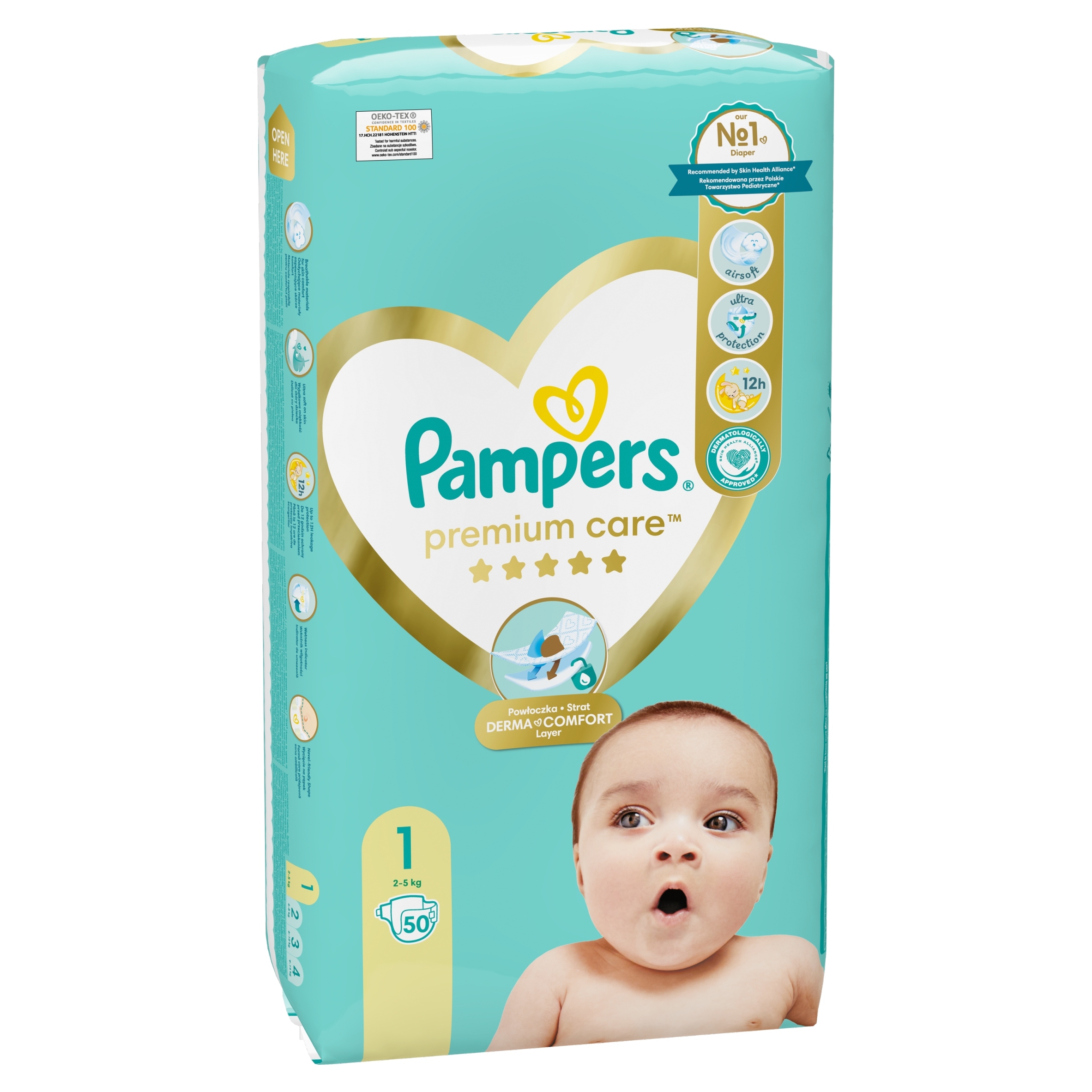 PAMPERS Premium Care Pieluszki Rozmiar 1 50szt 2-5kg - obrazek 4