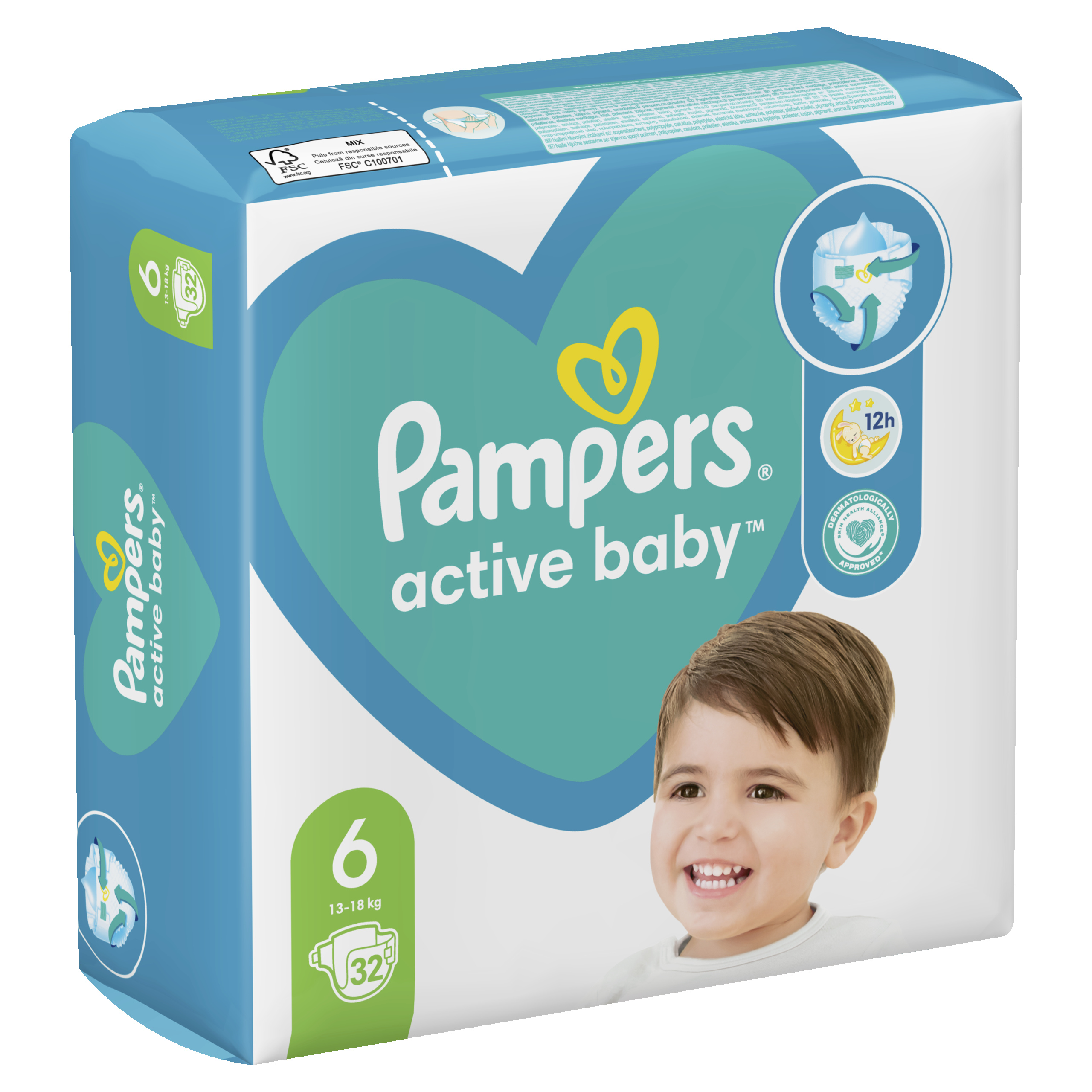PAMPERS Active Baby Pieluszki Rozmiar 6 32szt 13-18kg - obrazek 2