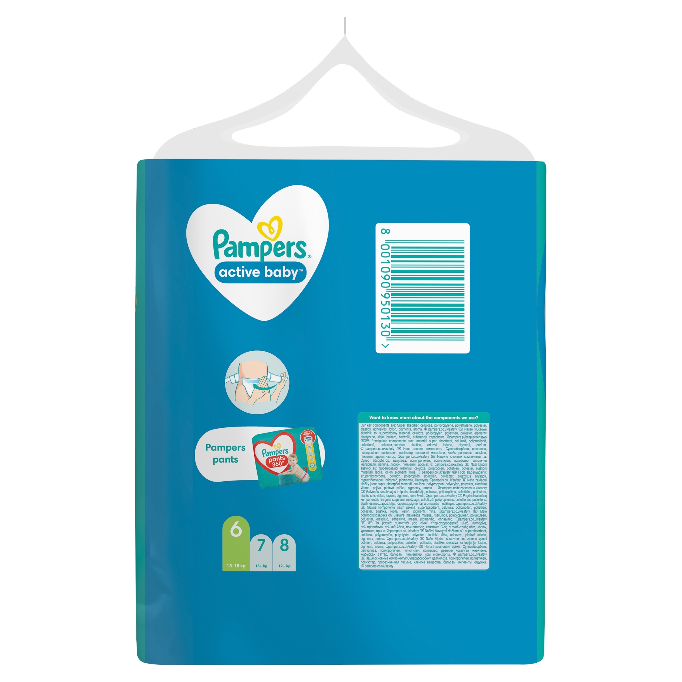 PAMPERS Active Baby Pieluszki Rozmiar 6 56szt 13-18kg - obrazek 8