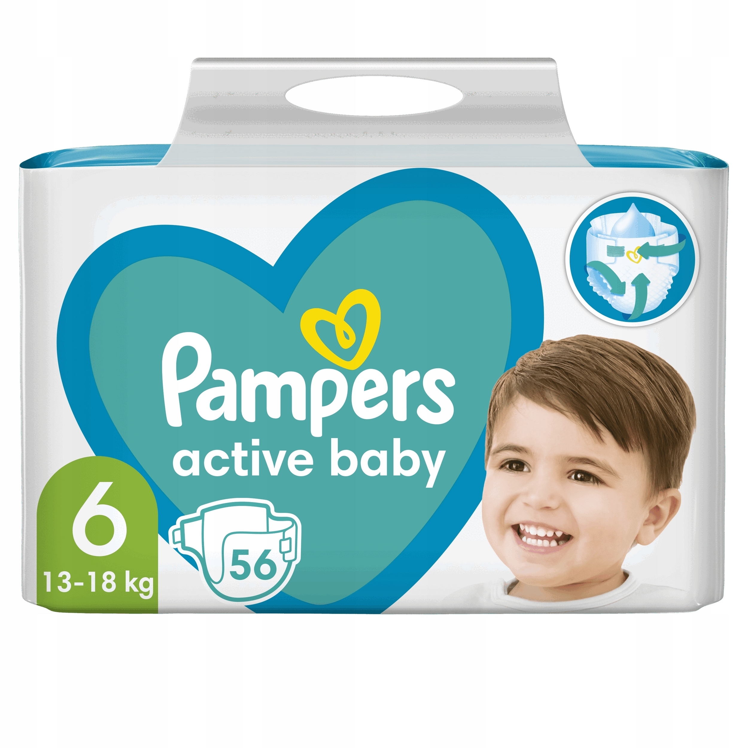 PAMPERS Active Baby Pieluszki Rozmiar 6 56szt 13-18kg - obrazek 6