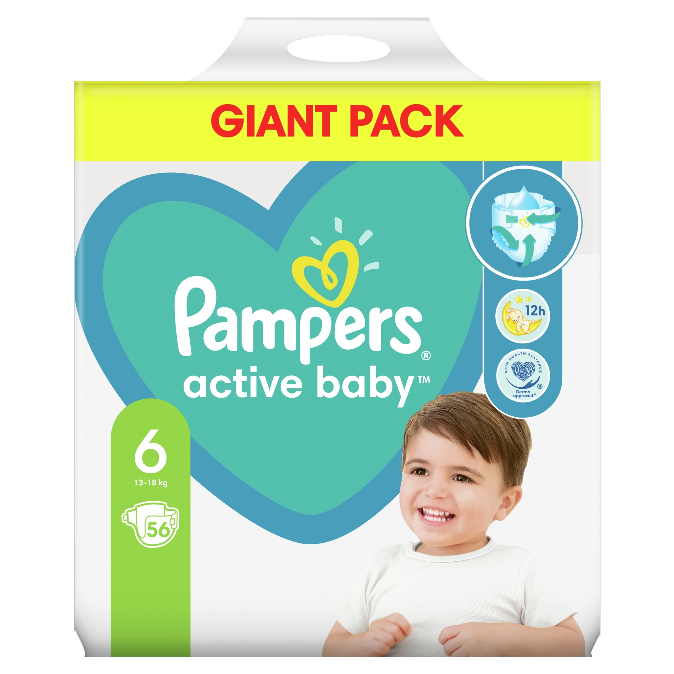 PAMPERS Active Baby Pieluszki Rozmiar 6 56szt 13-18kg
