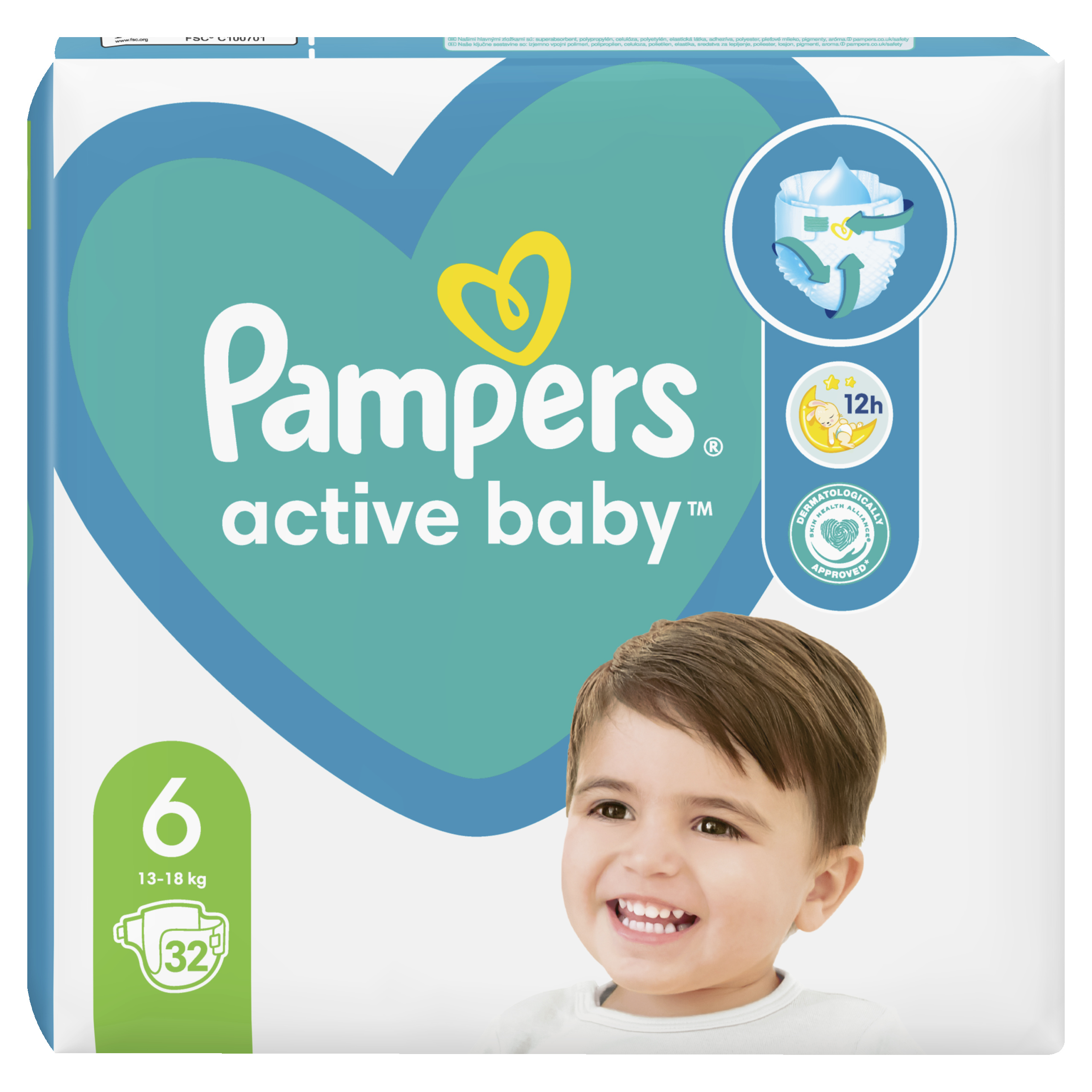 PAMPERS Active Baby Pieluszki Rozmiar 6 32szt 13-18kg