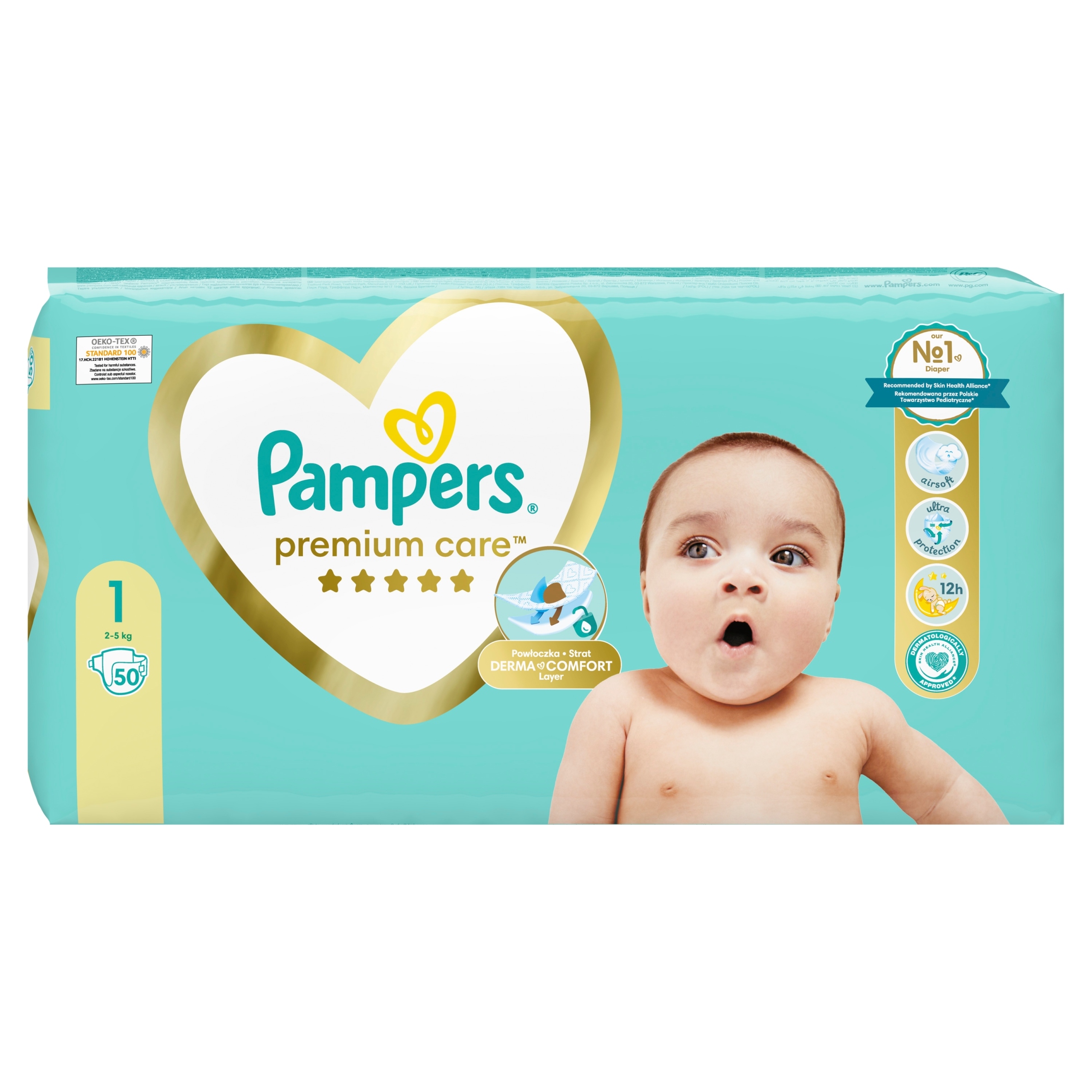 PAMPERS Premium Care Pieluszki Rozmiar 1 50szt 2-5kg - obrazek 5