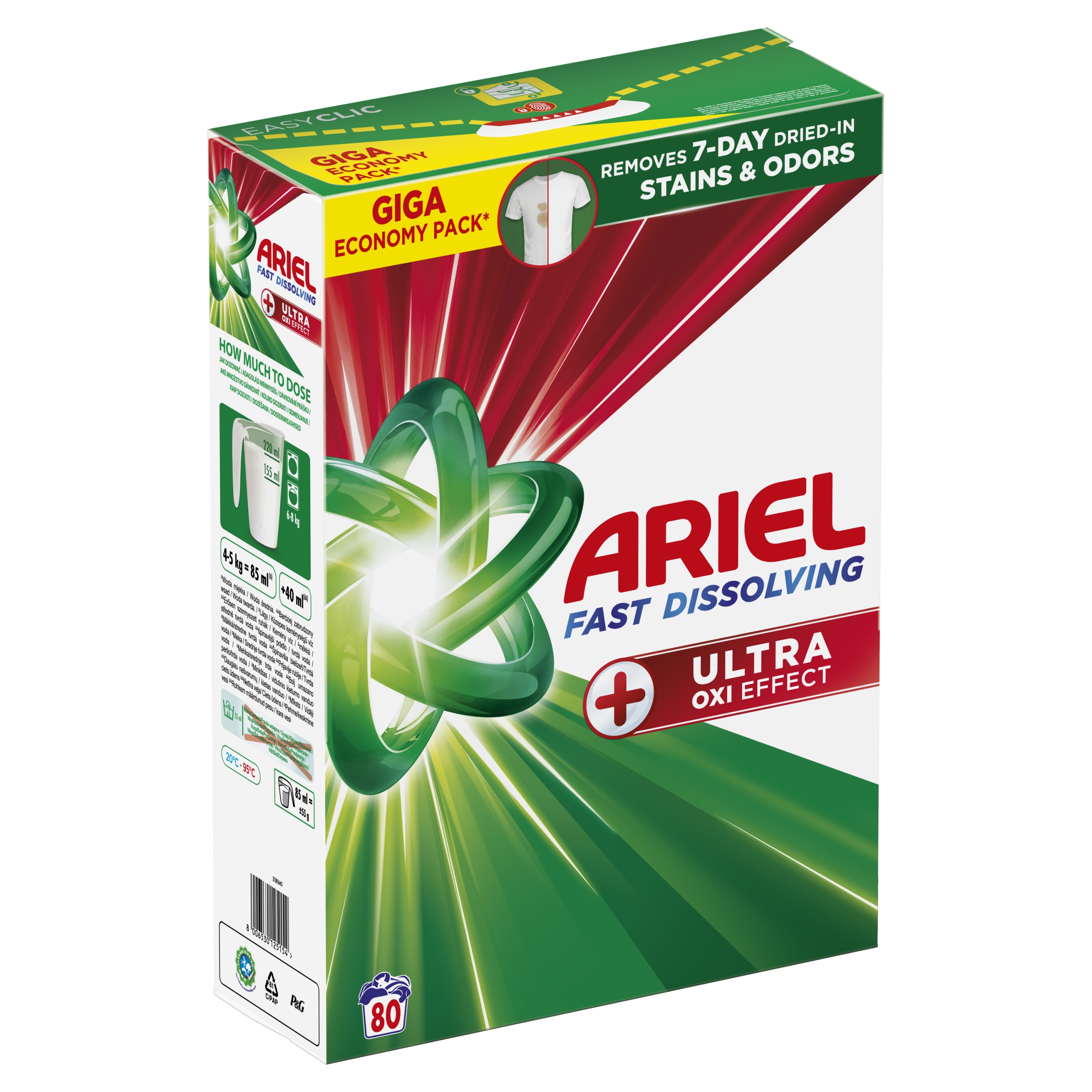 ARIEL Proszek do prania Extra Clean 4,4kg 80 prań ekstra zabrudzenia