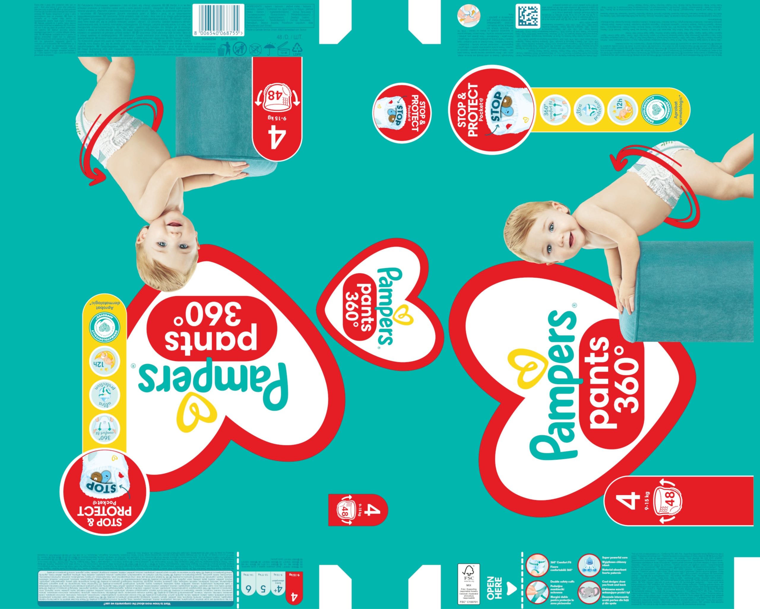 PAMPERS Pants Pieluchomajtki Rozmiar 4 48szt 9-15kg - obrazek 6