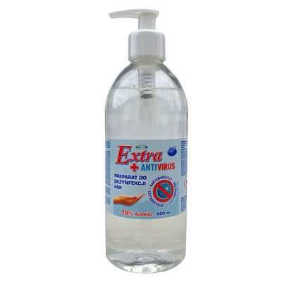 EXTRA + Płyn do dezynfekcji rąk 70% alk, z pompką 500ml