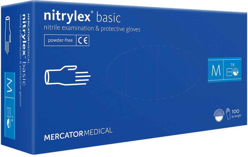 MERCATOR Nitrylex Basic rękawice nitrylowe bezpudrowe, rozmiar M