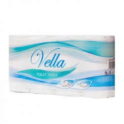 Papier toaletowy Vella mała rolka biały, 2 warstwowy, celuloza, 64 szt