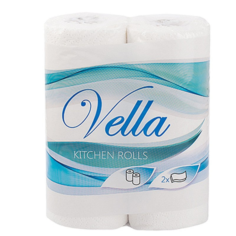 Ręczniki papierowe kuchenne Vella, białe, 2 rolki