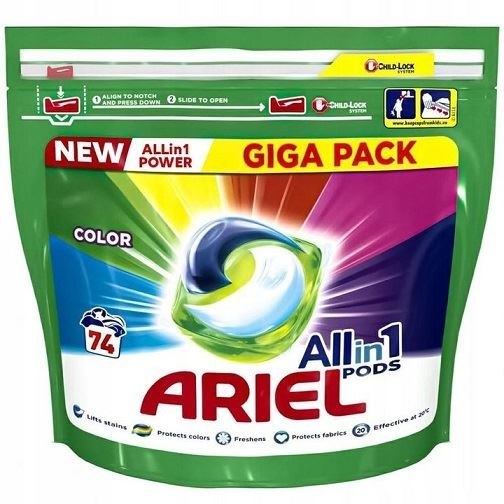 ARIEL All in 1 Pods COLOR Giga Pack 74 szt