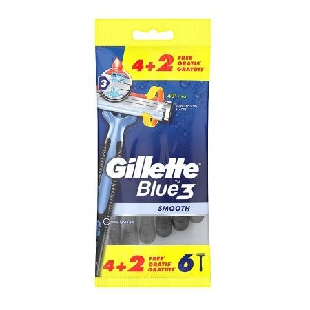 GILLETE BLUE 3 SMOOTH 6szt Maszynka do golenia worek