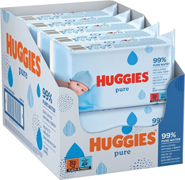 HUGGIES Chusteczki nawilżane PURE 99% wody 10x56szt