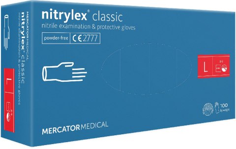 MERCATOR NITRYLEX CLASSIC Violet L Rękawice nitrylowe bezpudrowe op. 100 szt