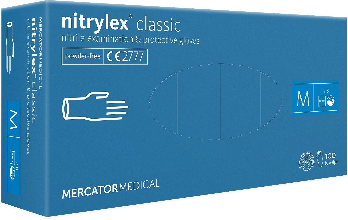 MERCATOR NITRYLEX CLASSIC Violet M Rękawice nitrylowe bezpudrowe op. 100 szt