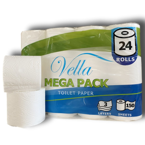 Papier toaletowy Vella MEGA PACK 3 warstwowy 24 rolki