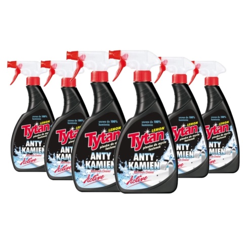 TYTAN Pianka do mycia łazienek ANTY KAMIEŃ spray 6x500 ml