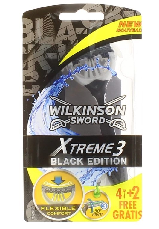 WILKINSON Maszynka do golenia RAZOR XTREME3 Black BOX 4+2 GRATIS