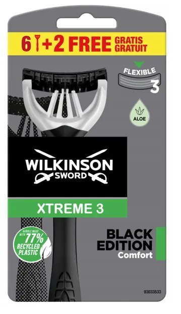 WILKINSON Maszynka do golenia RAZOR XTREME3 Black BOX 6+2 GRATIS