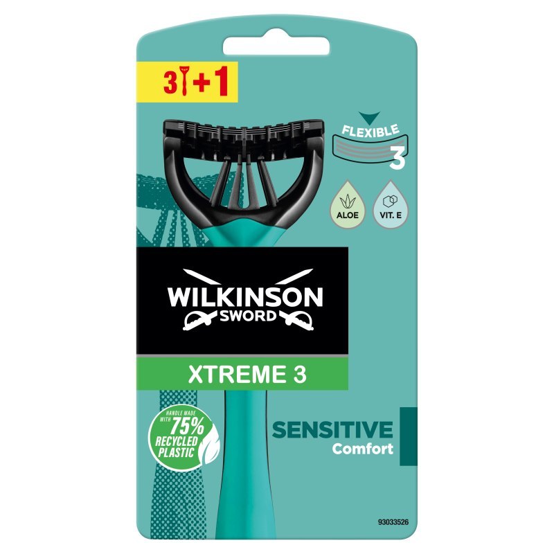 WILKINSON Maszynki do golenia RAZOR XTREME3 Sensitive Comfort BOX 3+1 GRATIS